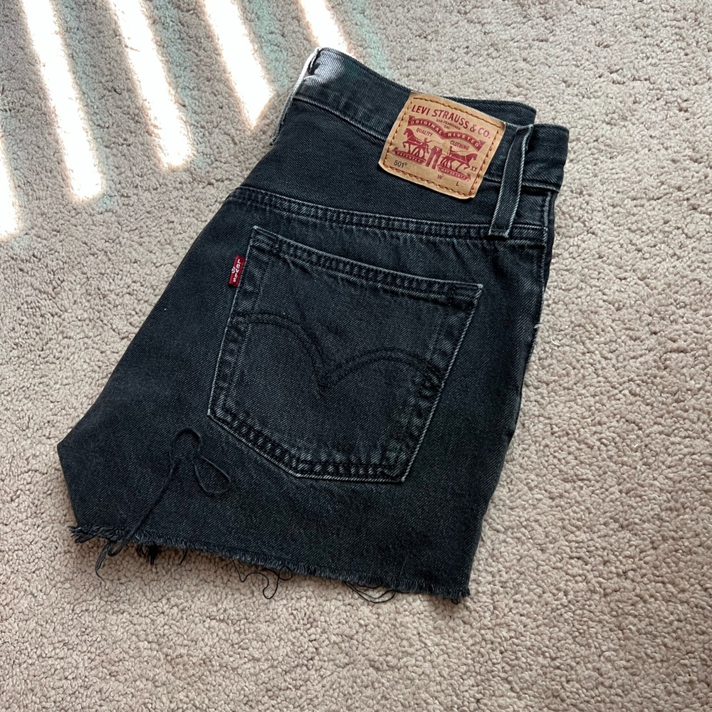 Levi's Charcoal Denim Cutoff Shorts